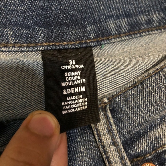 MENS SZ 36 MID WASH SKINNY JEANS - Picture 2 of 2